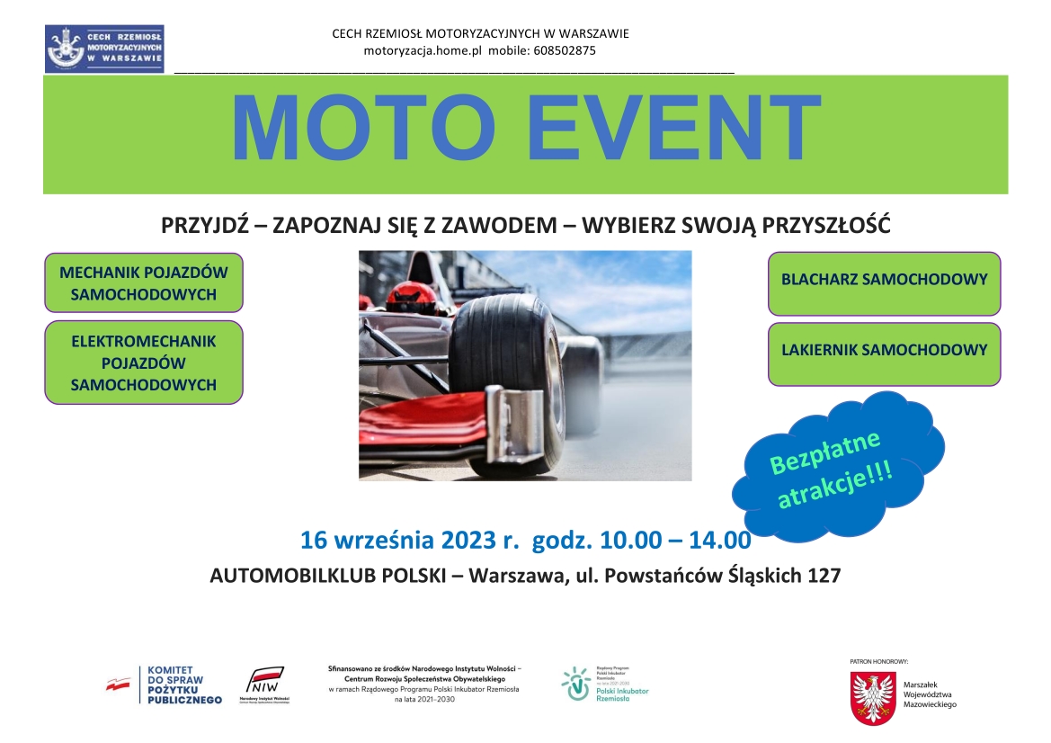 MOTO EVENT – poznaj zawody motoryzacyjne. 16.09.2023